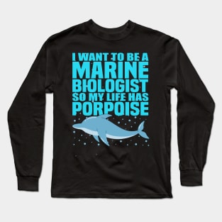 Marine Biologist Biology Life Fathers Day Gift Funny Retro Vintage Long Sleeve T-Shirt